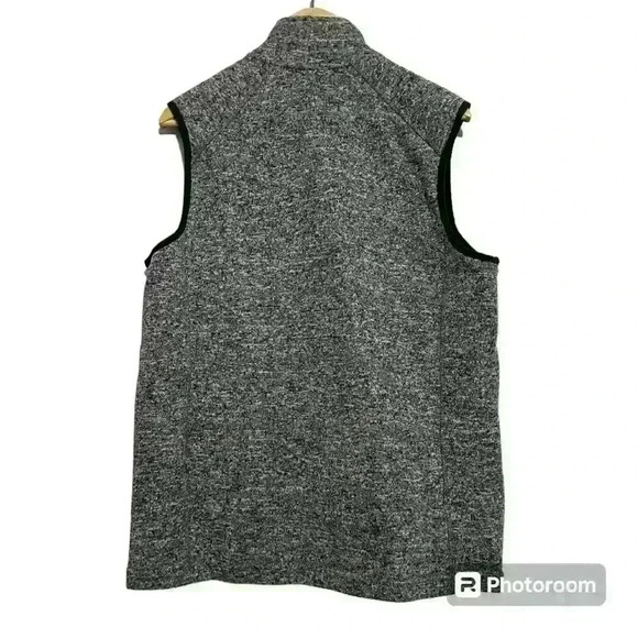 Eddie Bauer Men's Medium Fleece Sweater Vest Heather Gray Zip Up - Picture 2 of 9